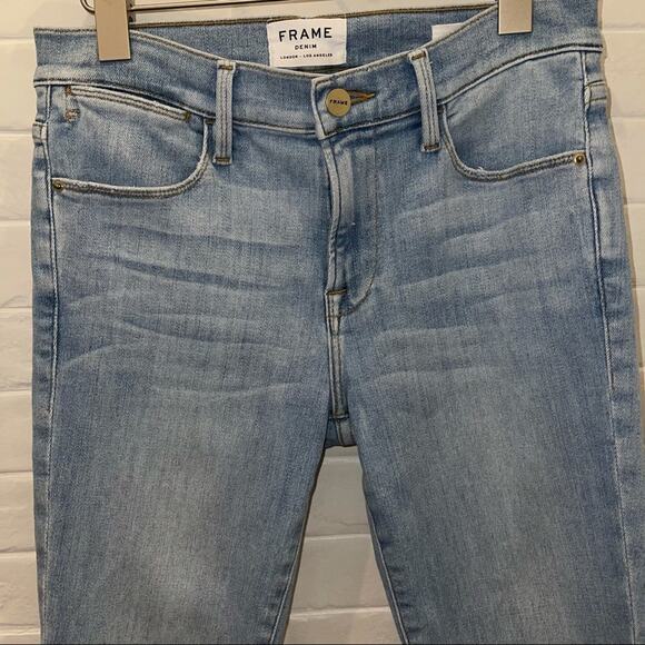 Frame Le High Skinny Jeans Light Wash 26 - Picture 4 of 9